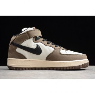 Nike Air Force 1 Mid '07 Bej Rengi / Kahverengi Kaykay Ayakkabı Türkiye - 4OLB6GPR